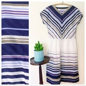 ❌SOLD❌ Vintage 70s Chevron Bodice Striped Sundress